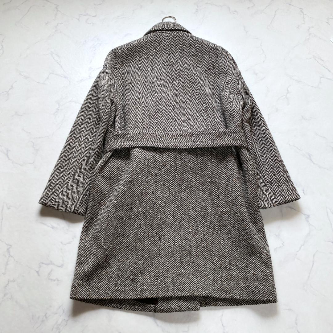 美品✨マディソンブルー ヘリンボーン ツイード生地 ガウンコート 00