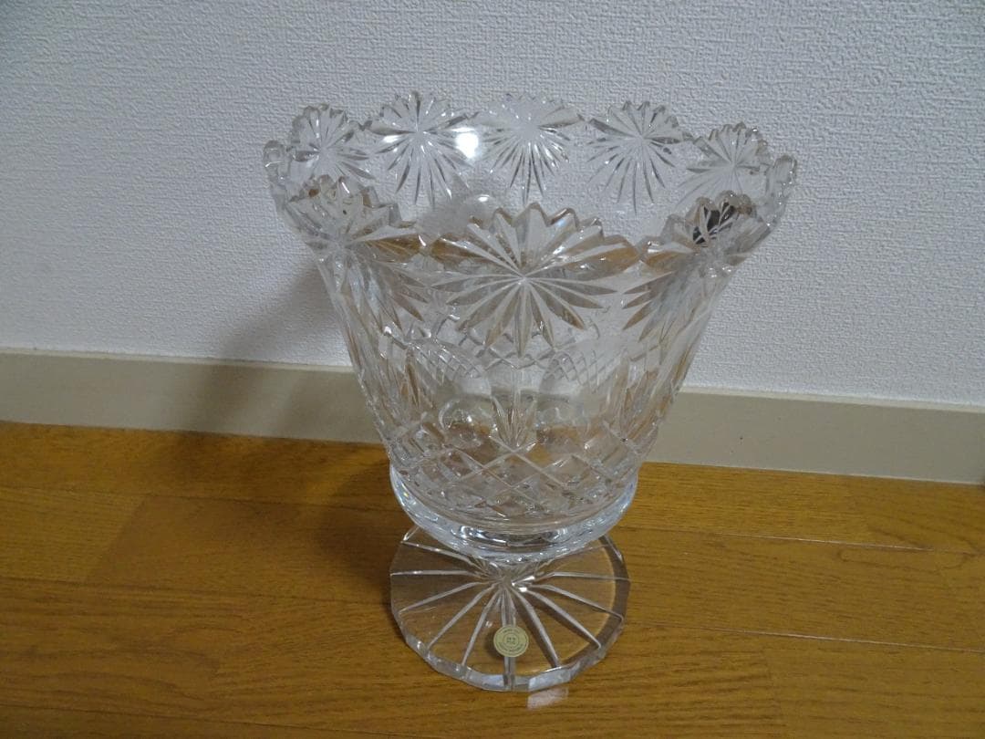 Bohemia glass　　ボヘミア　花瓶　ja-12