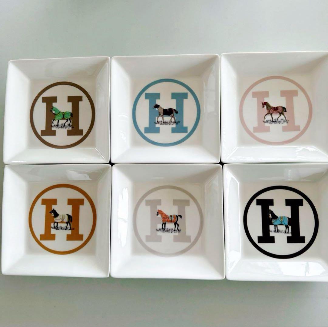 【新品/未使用】ポーセラーツ/H馬柄プレート６点セット