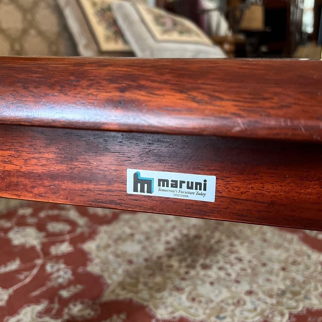 k183 マルニ木工 無垢材センターテーブル ガラストップ コーヒーテーブル