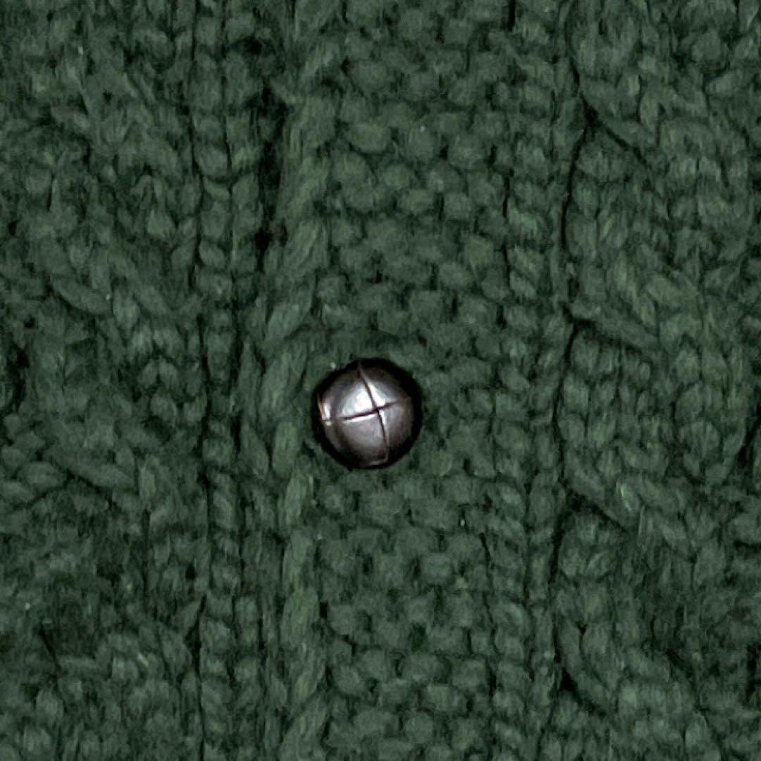 カナタ Kanata カウチンニット カーディガン カナダ製 カーキ ケーブル