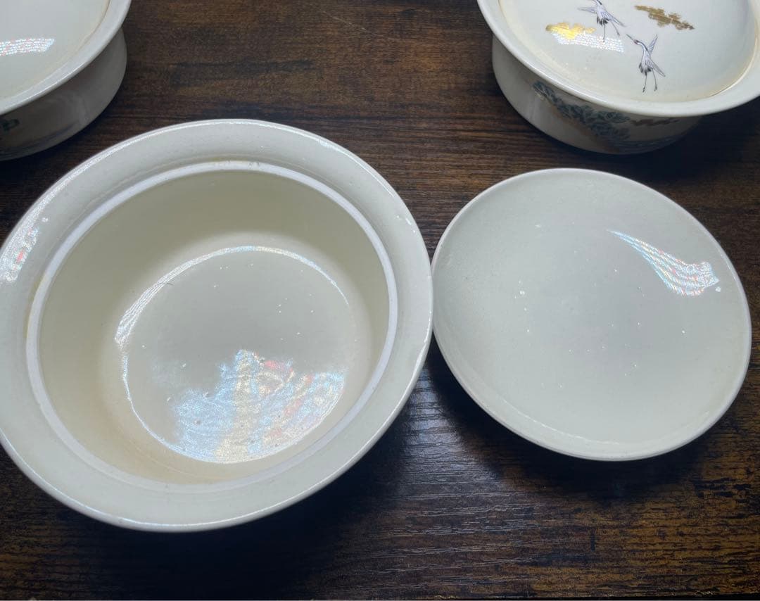 煮物椀　椀　蓋付　山水手抓蓋碗　蓋碗　10客