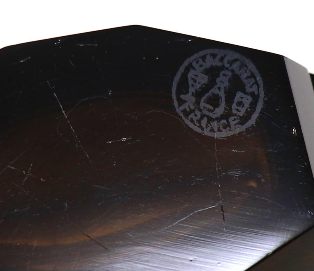 オールド・バカラ レアカラー ブラックブラウン 金彩百合文花瓶 黒茶オブジェ