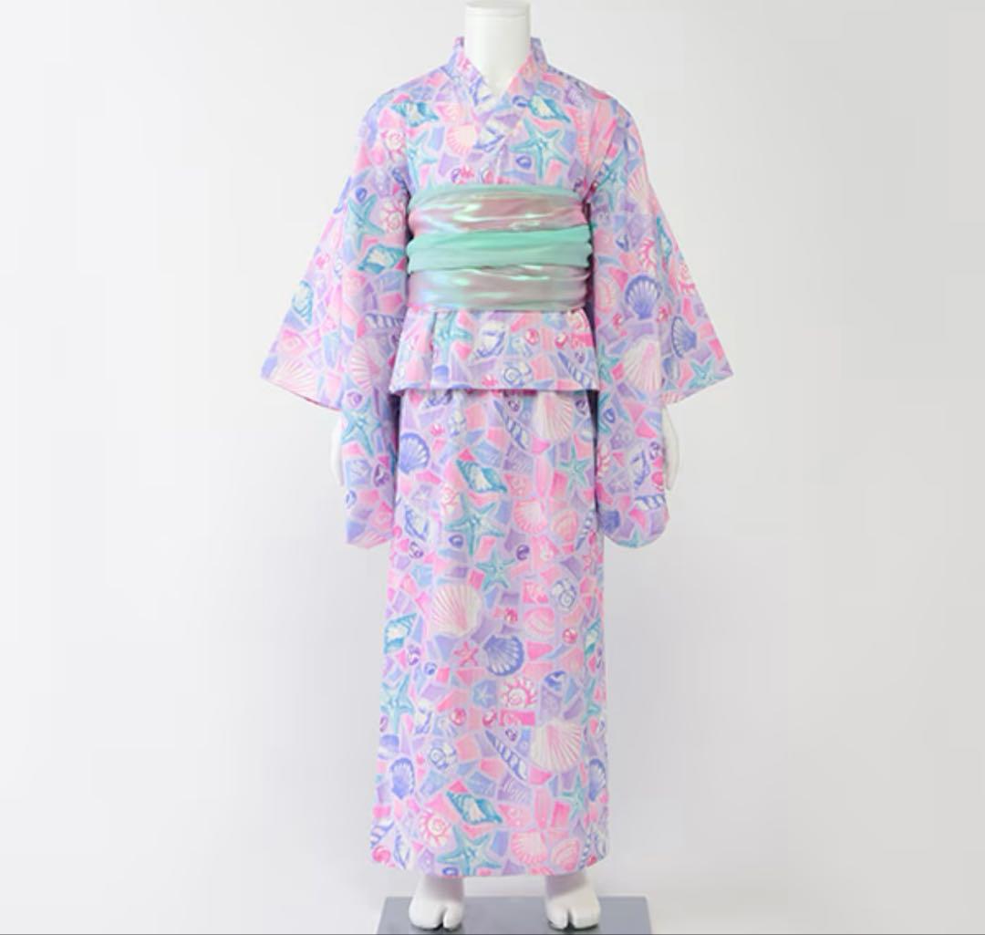 【あんこ】　メゾピアノ　シェル柄　浴衣　130