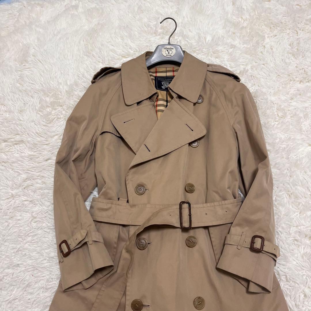 【美品】バーバリー　トレンチコート　ロング　ノバチェック　ベルト　ハニーベージュ