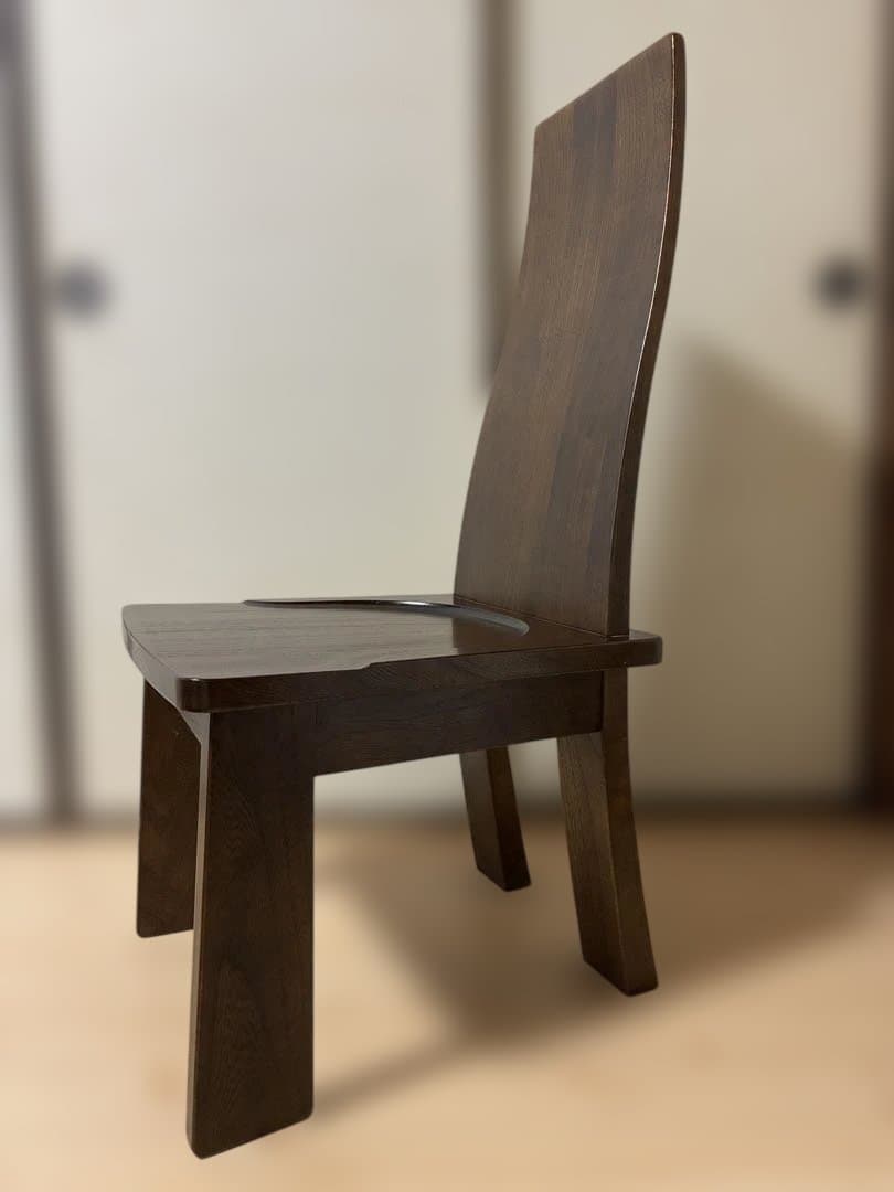 アンティーク　木製ダイニングチェア　無垢材ダークブラウン　（株）アサヒ