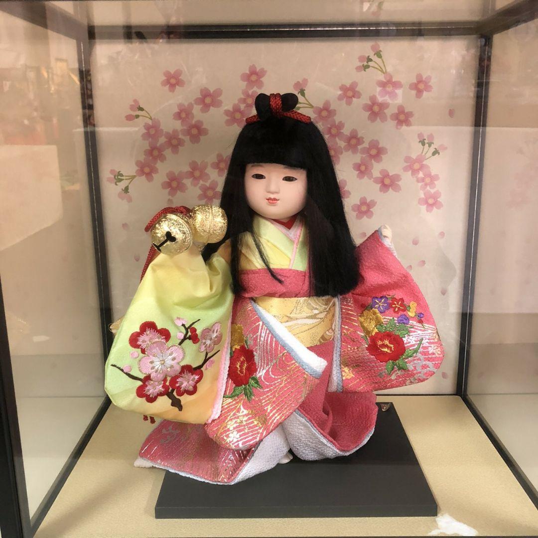 ［出し入れ楽々♪］わらべ人形ガラスケース飾り