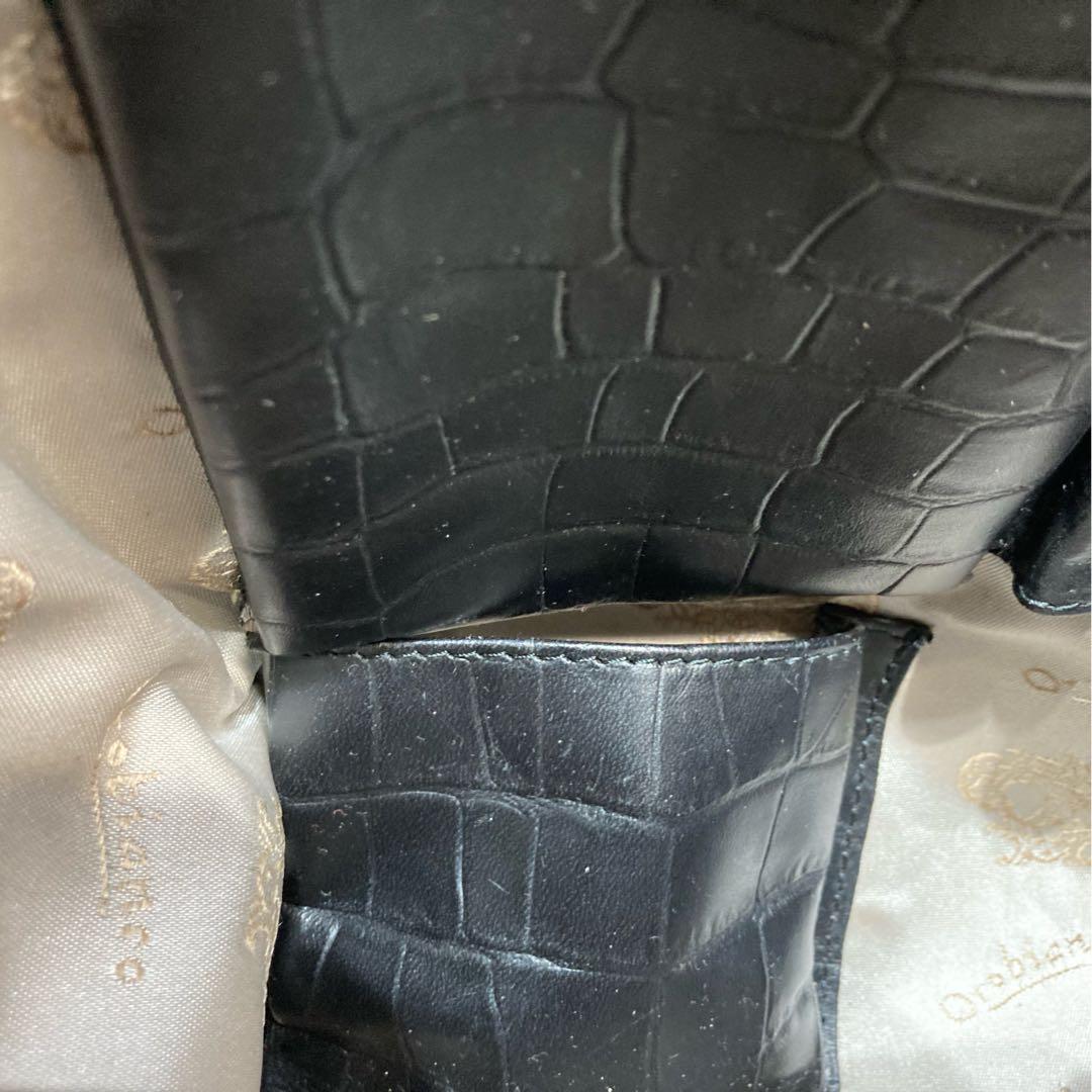 Orobianco オロビアンコ ボストン トートバッグ クロコ押し ブラック