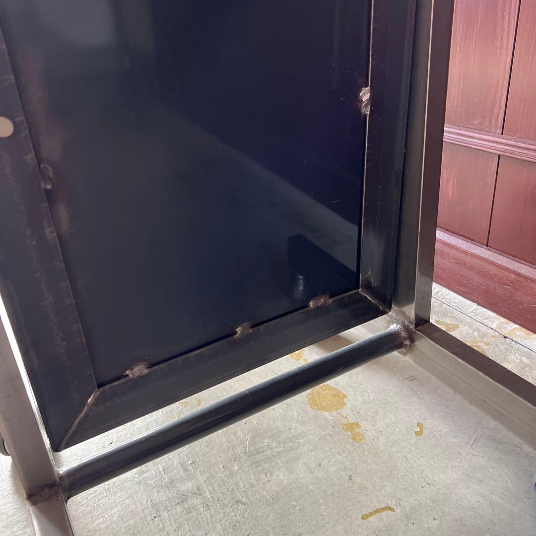 姿見　ミラー　ステンレス　インダストリアル　キャスター　頑丈　男前