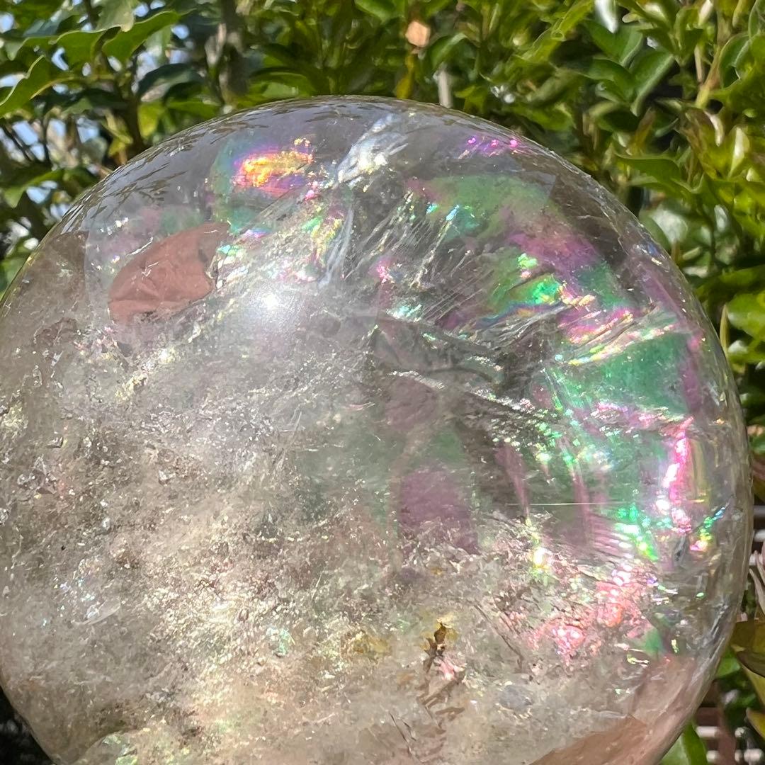 ✨存在際立つ美しさとハイパワー❗✨最高級 ライトニング水晶 丸玉 天然石 原石