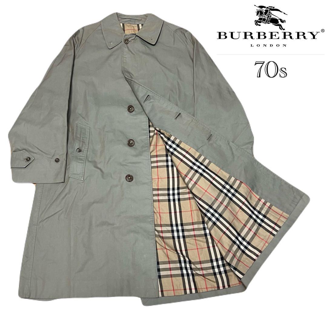 70s burberrys（バーバリー）ステンカラーコート/カーキ／英国製