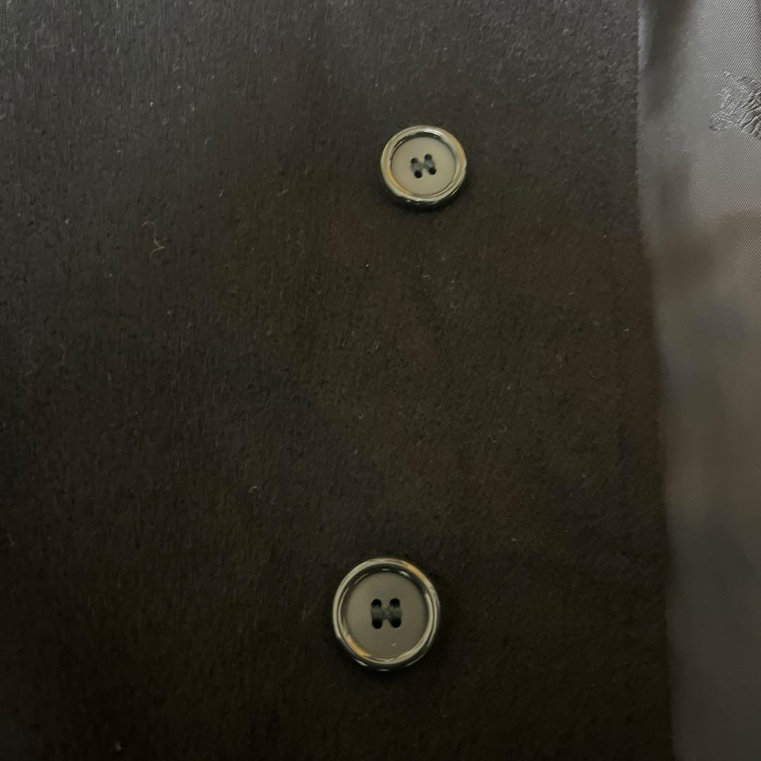 【最高級】バーバリー カシミヤ100% ステンカラーコート 紺 比翼 L相当