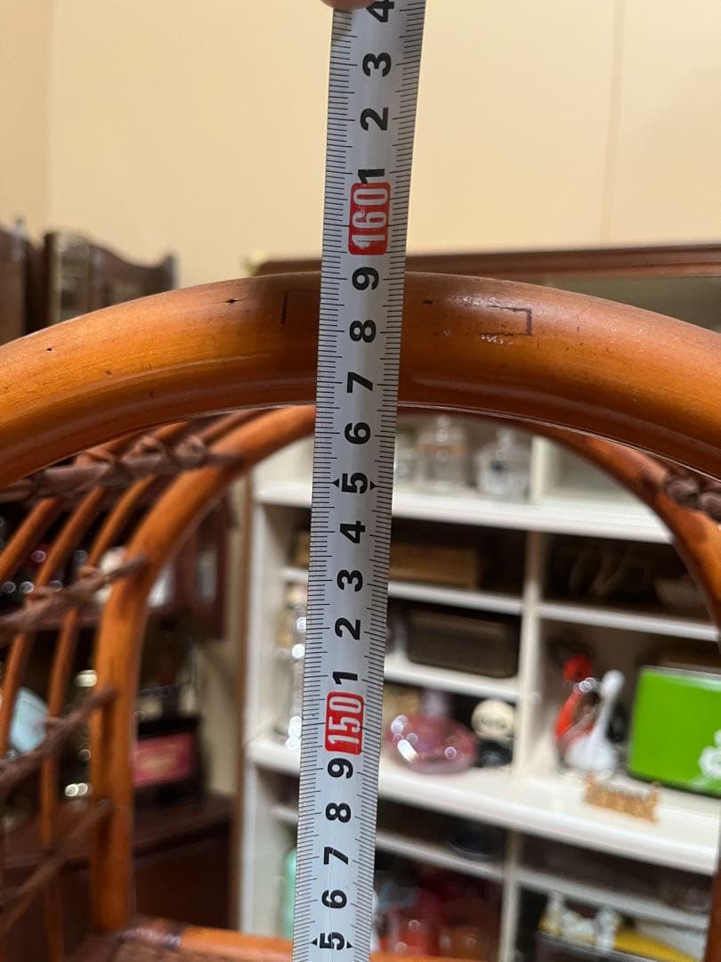 アーチ型 飾り棚 5段 昭和レトロ ラタン 籐棚 インテリア