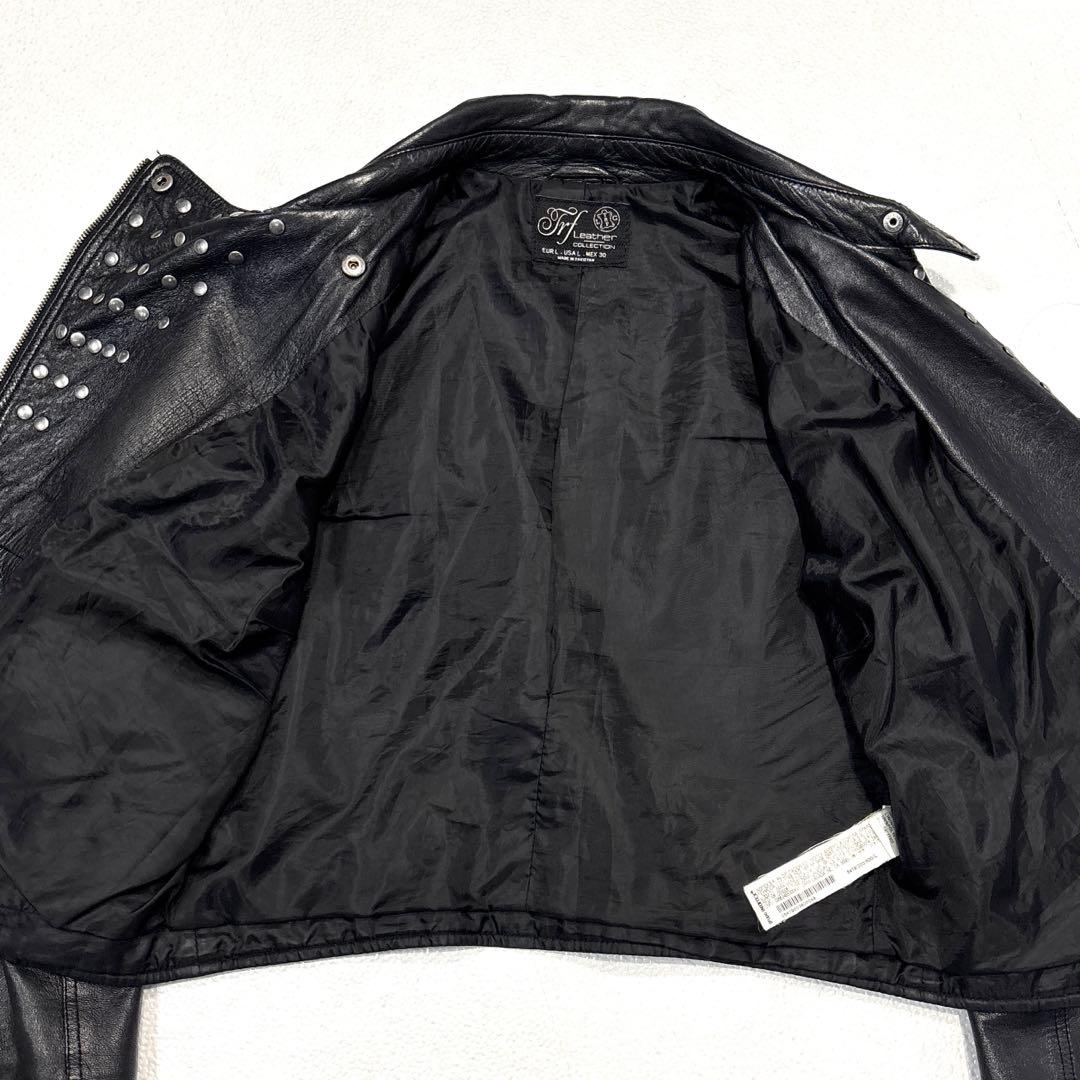 専用【希少/サイズL】ZARA　ラムレザー　ダブルライダースジャケット　スタッズ