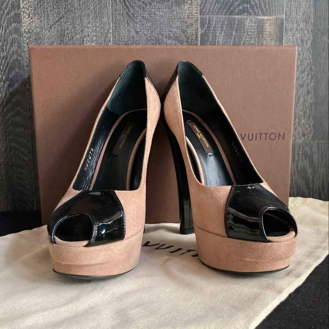 いちご LOUIS VUITTON 新品同様 パンプス 厚底 バイカラー