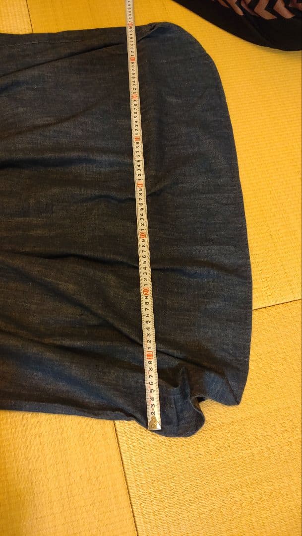 美品♪45R デニムブルー 長袖ワンピース