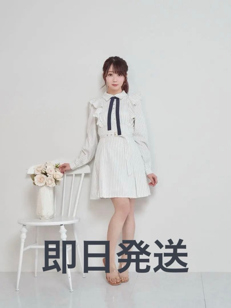 ワンピース RoseMuse Stripe mini one piece White