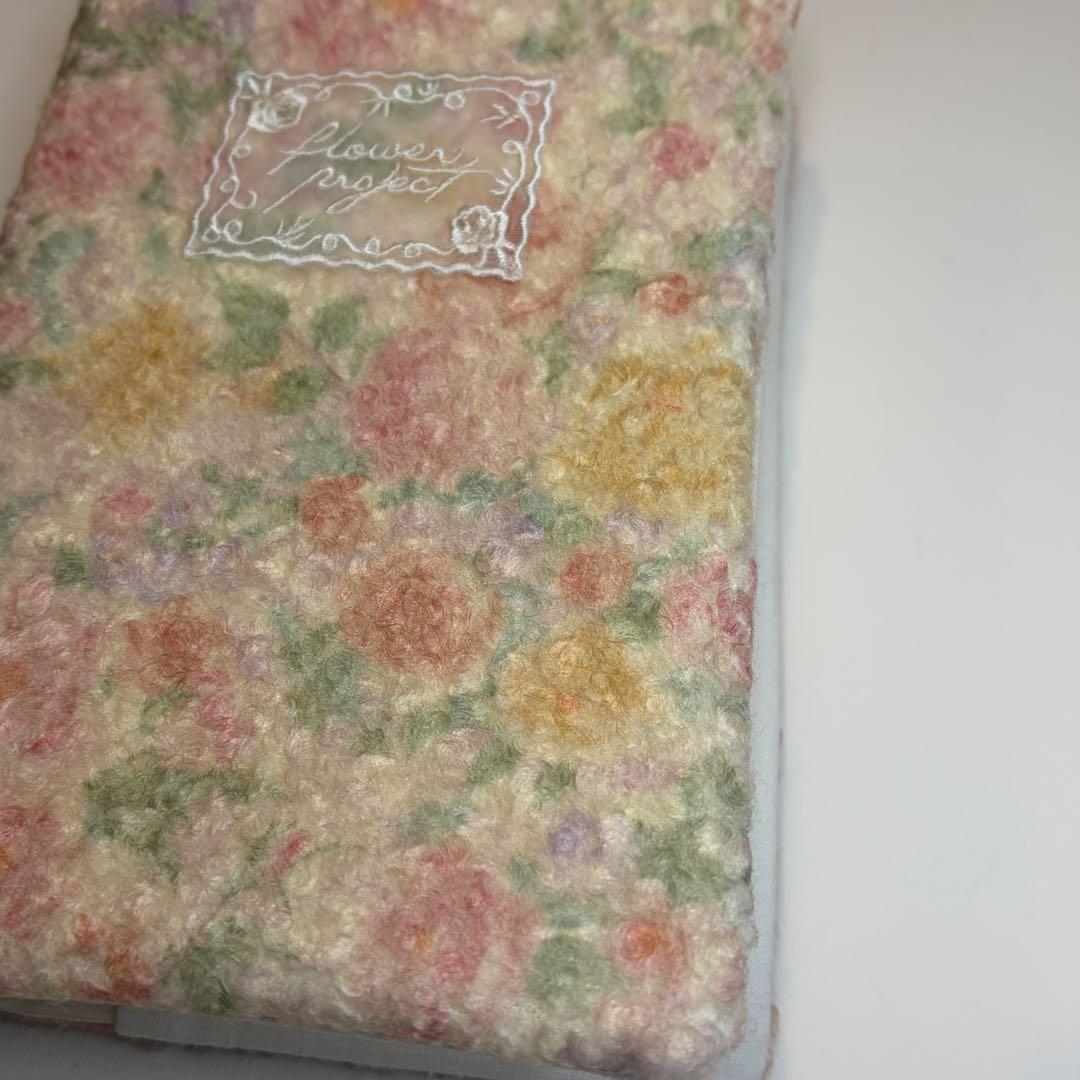 バインダーカバー　ピンク系花柄　A6 韓国　貯金