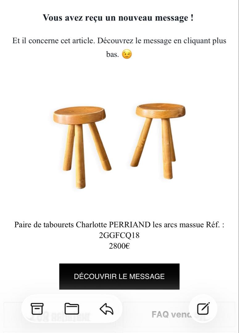スツール Charlotte Perriand Les Arcs Stool