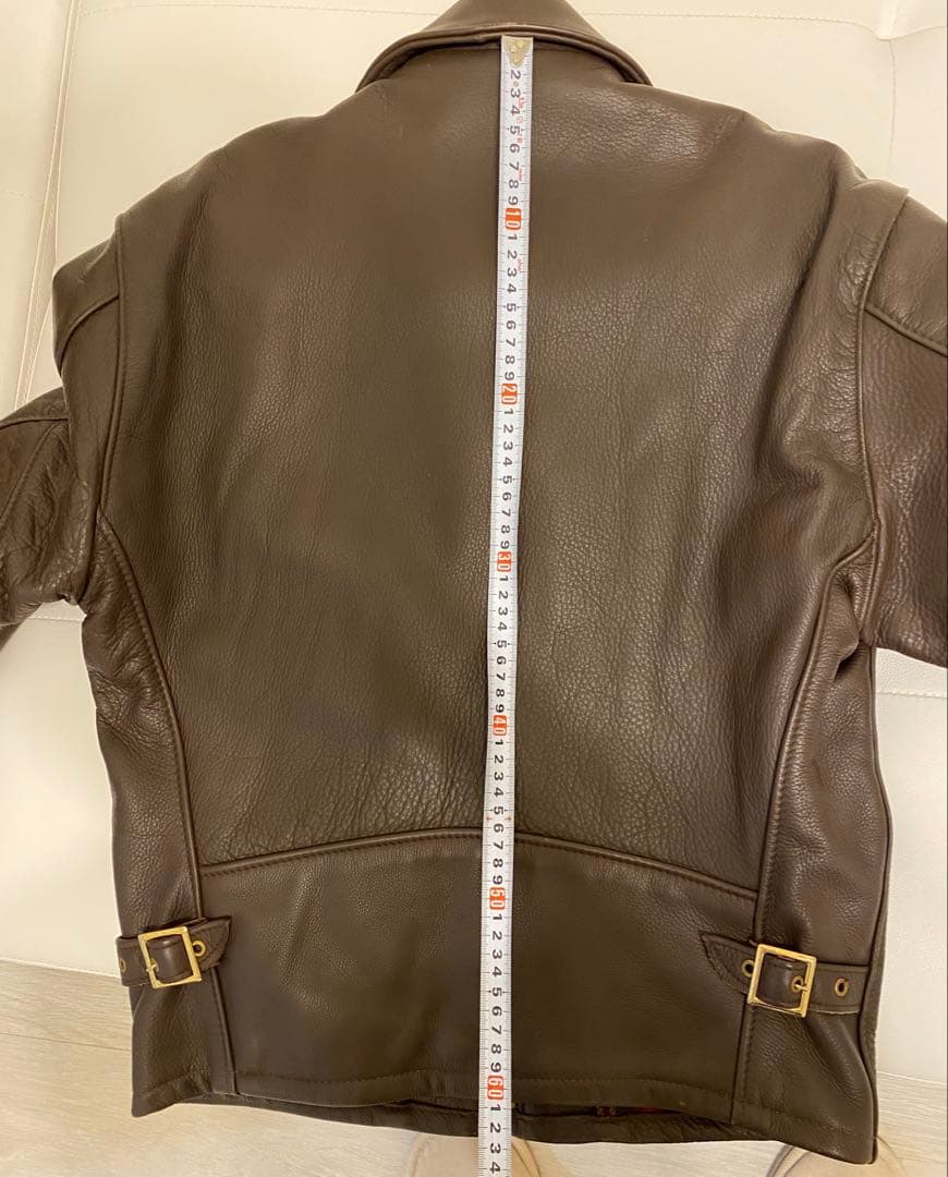 【値下】Schott シングルライダースジャケット サイズ38 ダークブラウン