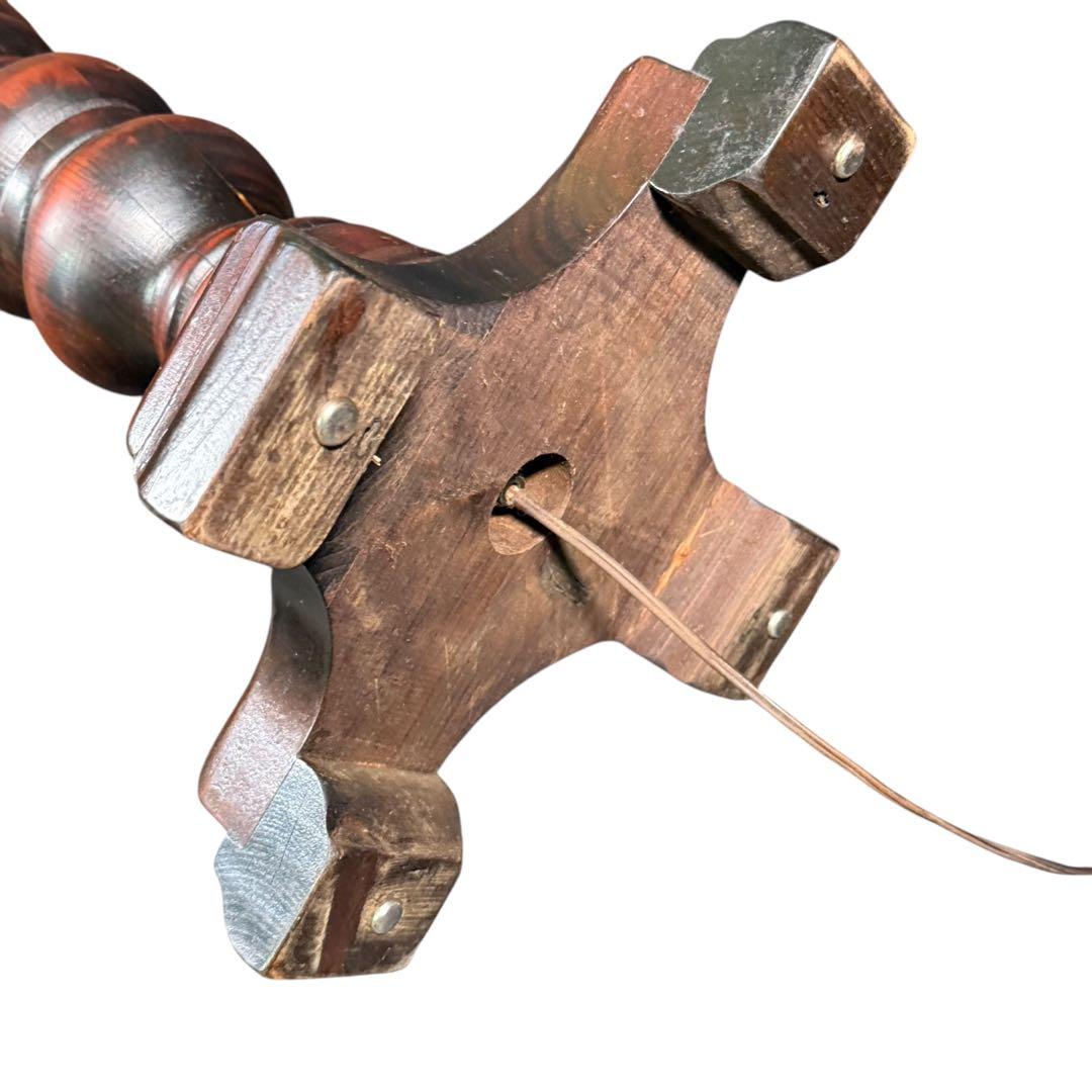 HR874 【希少】古いステンドグラスライト　照明　スタンドライト　テーブル付き