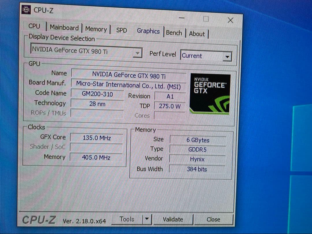 動作確認済み　msi gtx980ti