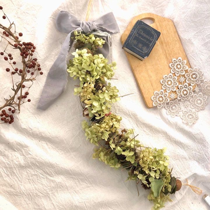 ユーカリ紫陽花ガーランド