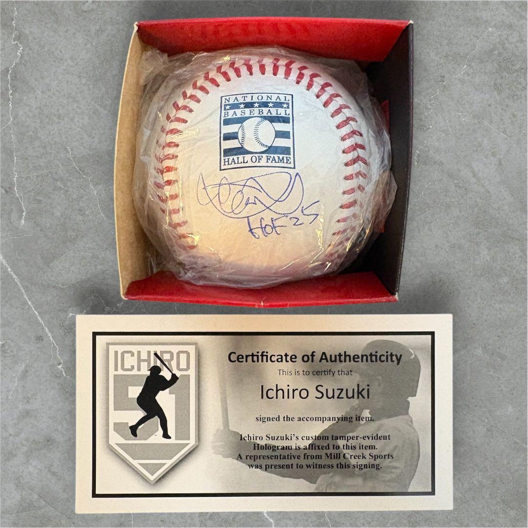 イチロー選手　MLB殿堂入り記念　直筆サインボール★証明書付★HOF25
