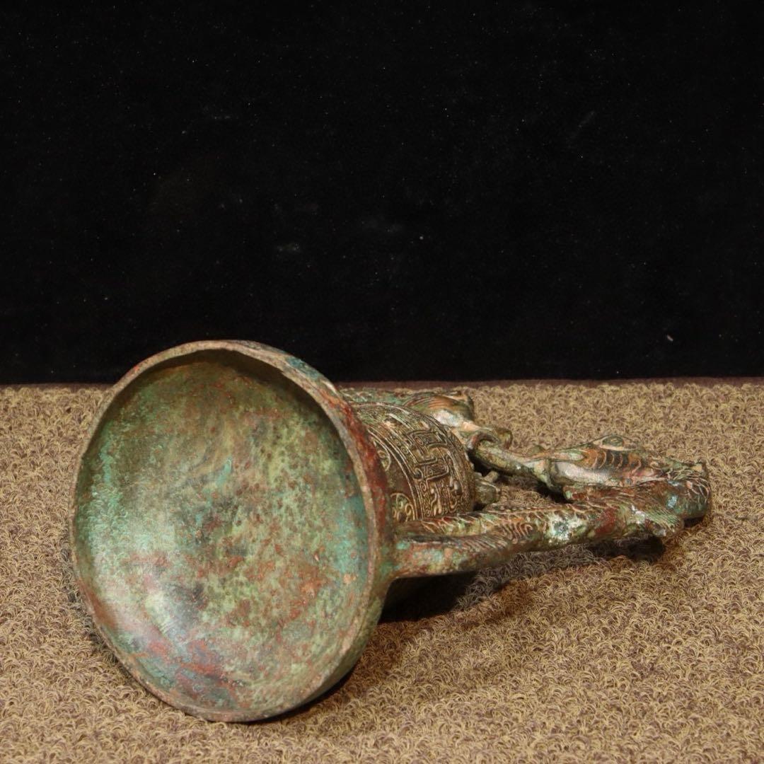 縁起物　古美術　双龍吊鐘 青銅製置物 インテリア　時代物