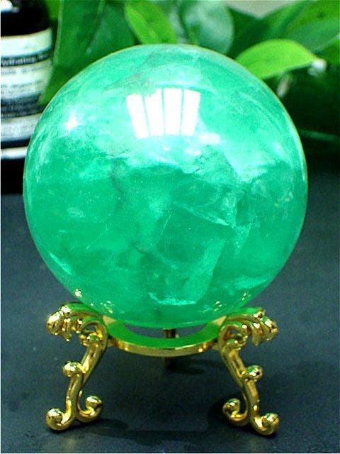 「在庫処分」82mmAAA級天然フローライト蛍石丸玉B85F1/211F06D