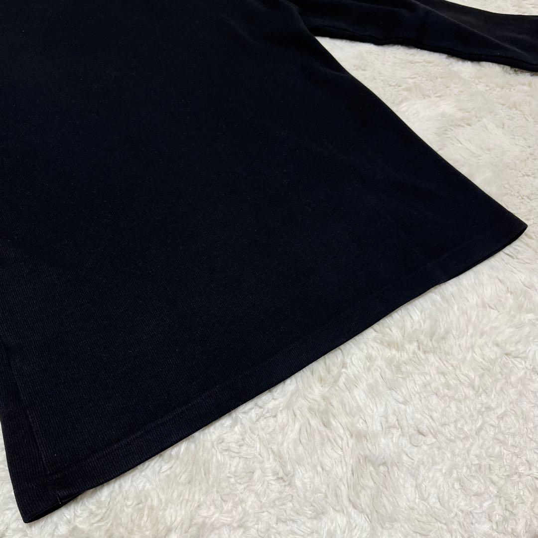 美品　PRADA ハイネック　タートルネック　長袖　カットソー　黒　ロゴ　L