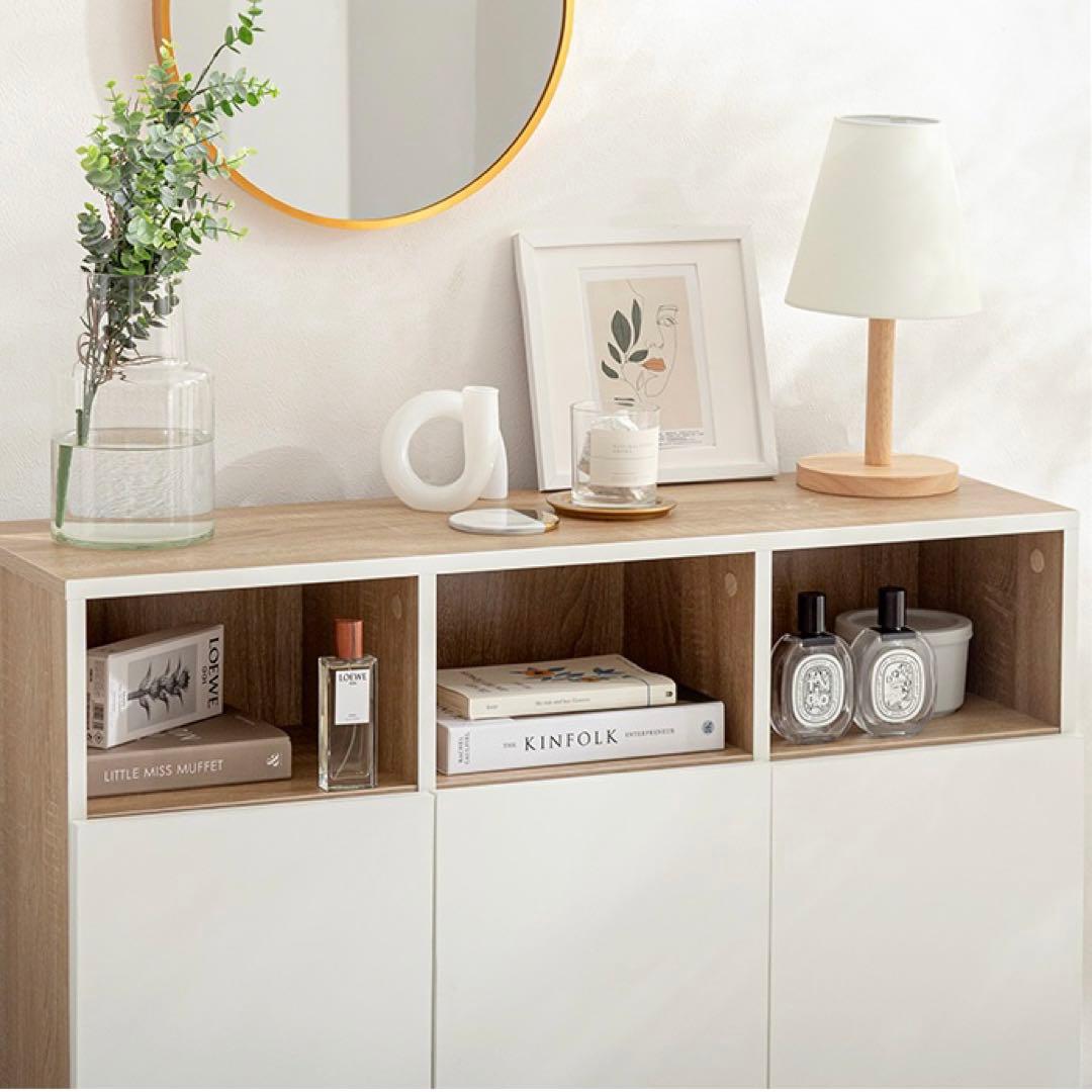 【幅96cm】Canon キャビネット 収納 バイカラー