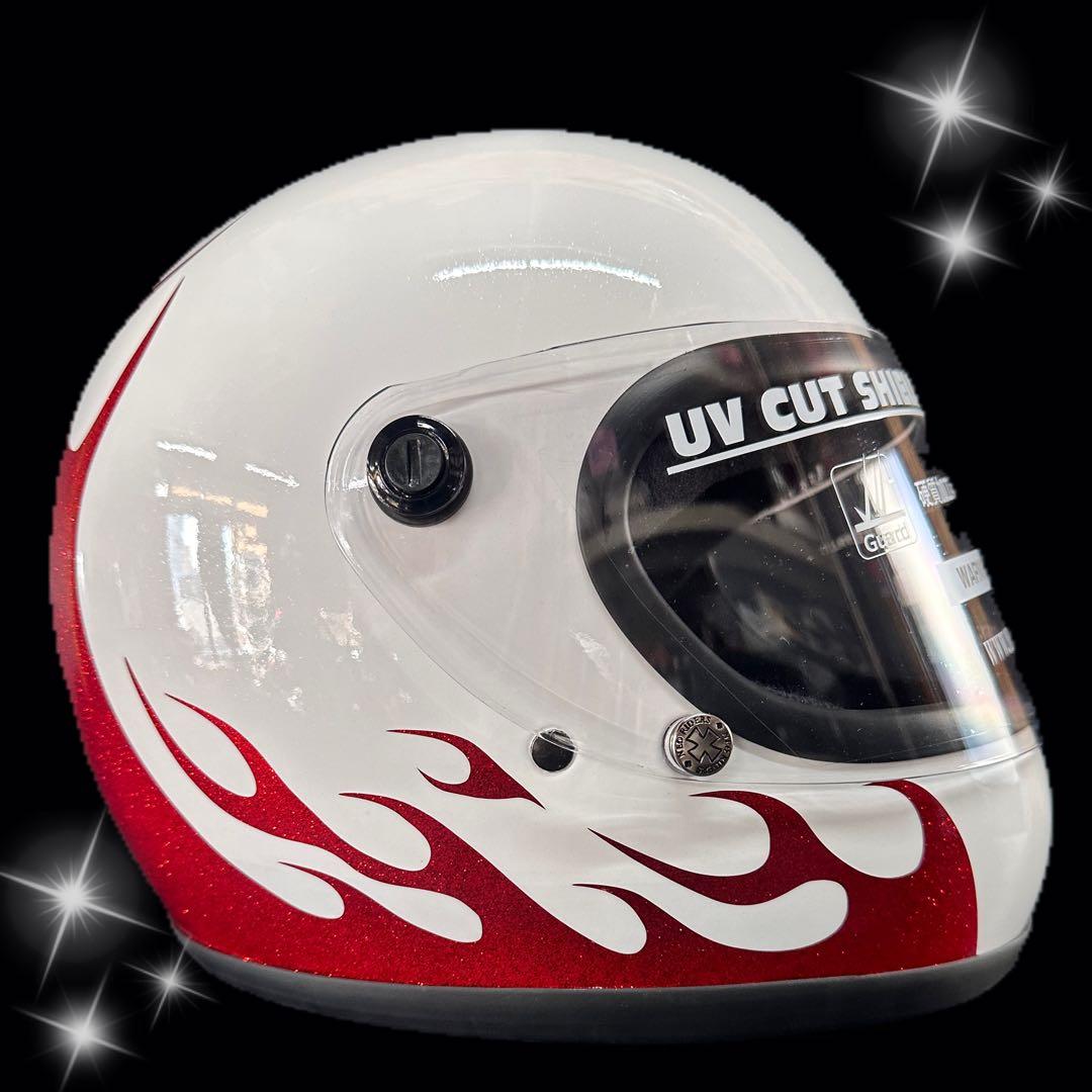 XLサイズ 族ヘル フルフェイス ヘルメット 湘爆 ファイヤー 旧車 バイク