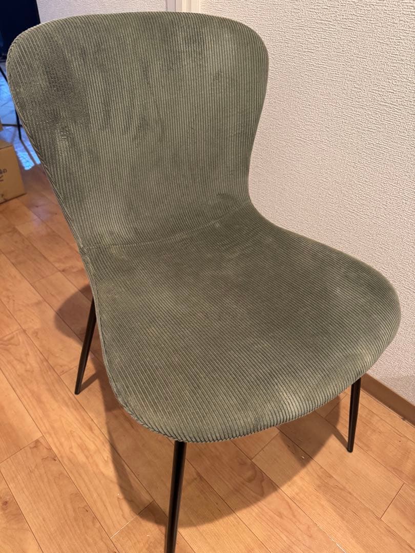 2/20で処分✨️ a.depecheコーデュロイダイニングチェア カーキ