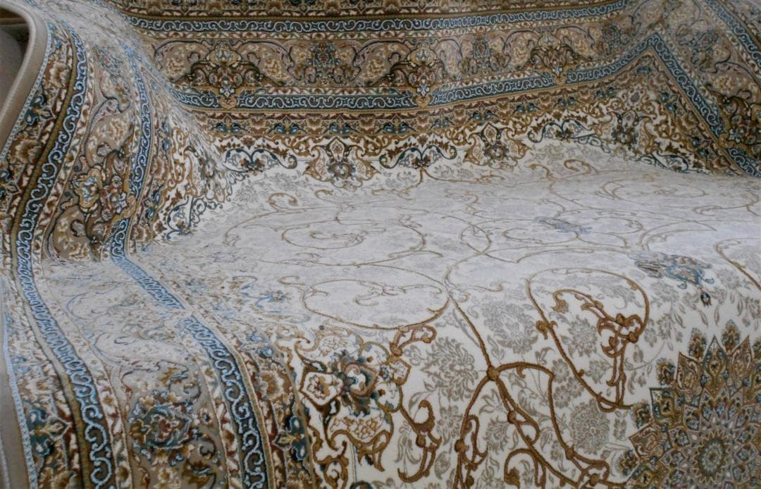 立体柄、144万ノット！本場イラン産 絨毯！150×225cm-202541