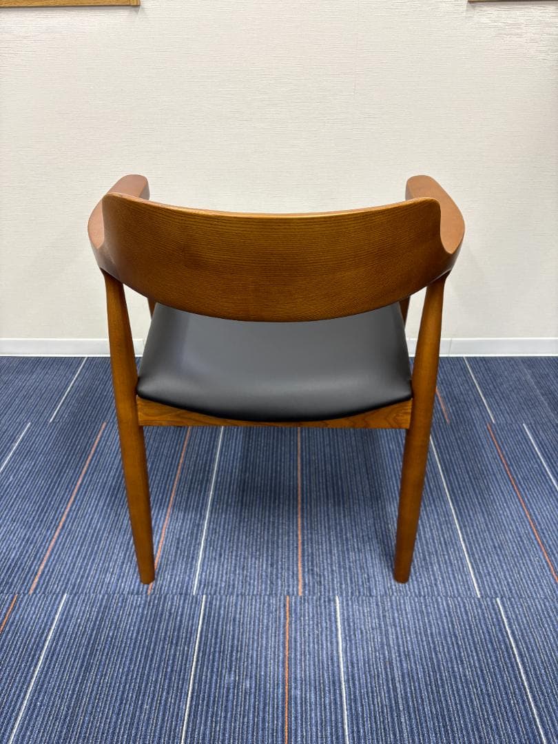 ブラウン アームチェア ダイニングチェア（４脚セット）