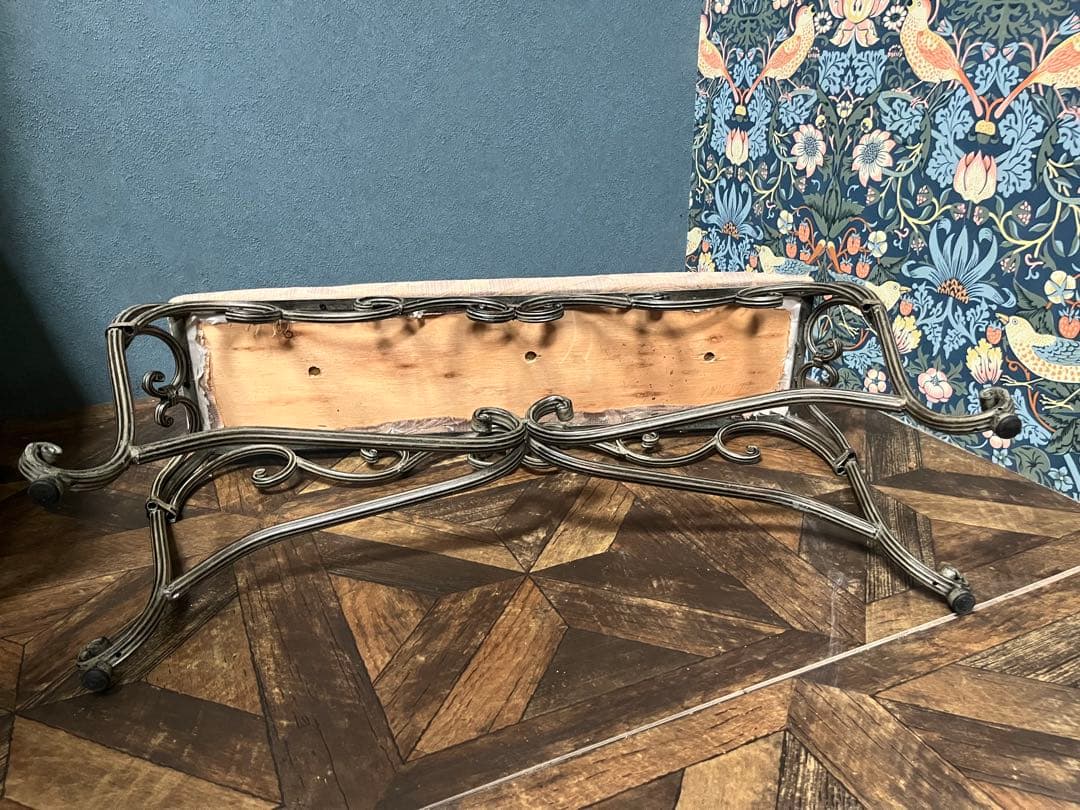 ロング スツール ベンチ 椅子 アイアン 猫脚 インテリア アンティーク