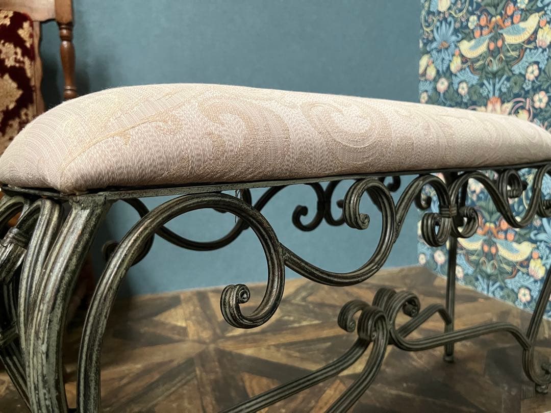 ロング スツール ベンチ 椅子 アイアン 猫脚 インテリア アンティーク