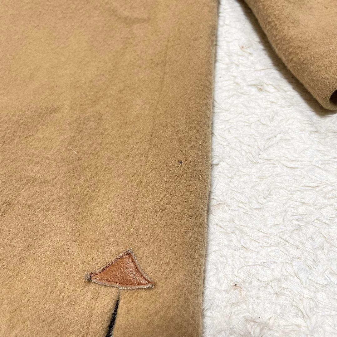 バーバリー ダッフルコート ウールカシミヤ ノバチェック キャメル レザー