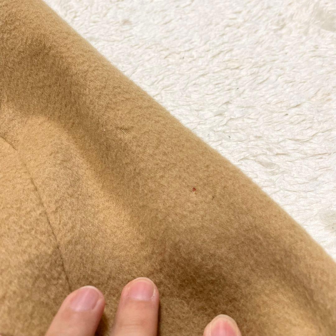 バーバリー ダッフルコート ウールカシミヤ ノバチェック キャメル レザー