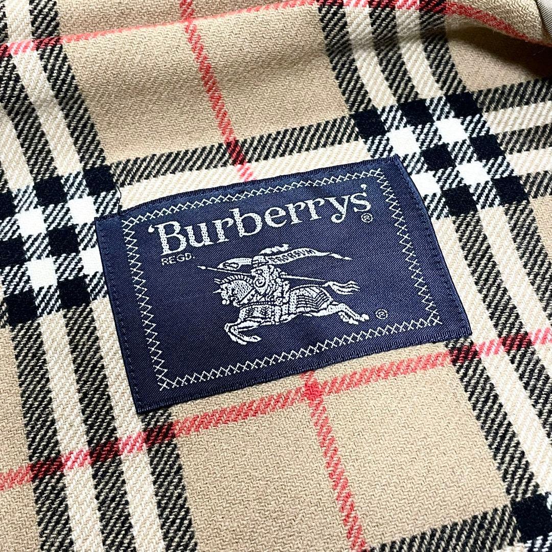 バーバリー ダッフルコート ウールカシミヤ ノバチェック キャメル レザー