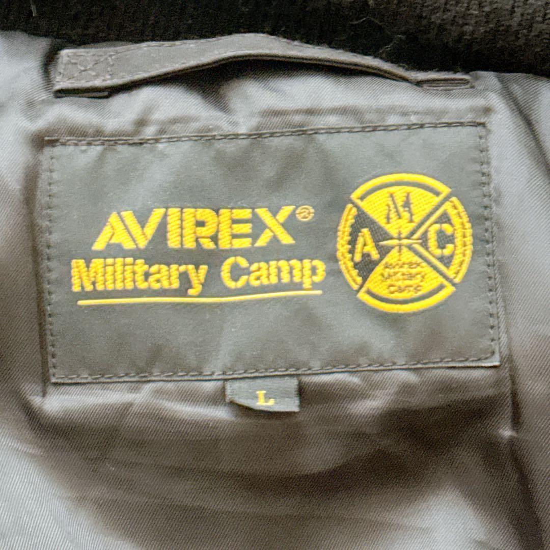 Lサイズ✨AVIREX MA-1 中綿ブルゾン スタンドカラー ジャケット 黒