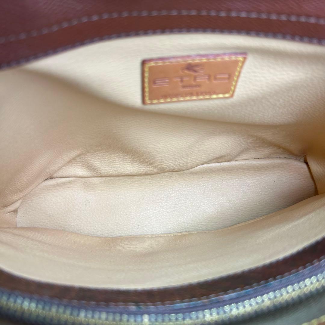 美品　ETRO　エトロ　トートバッグ　pvc　ベッコウ　ロゴ　ペイズリー柄　A4