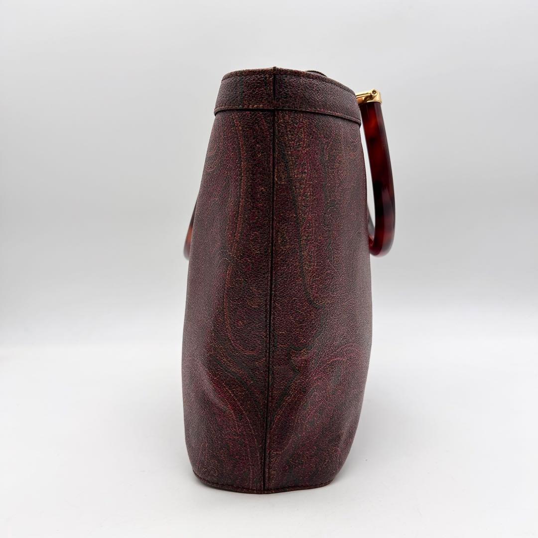 美品　ETRO　エトロ　トートバッグ　pvc　ベッコウ　ロゴ　ペイズリー柄　A4