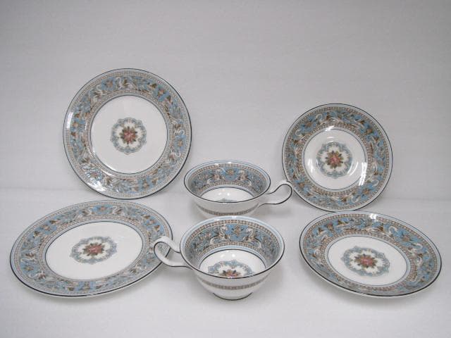 245/未使用 ウェッジウッド フロレンティーン ターコイズ トリオ ペアセット