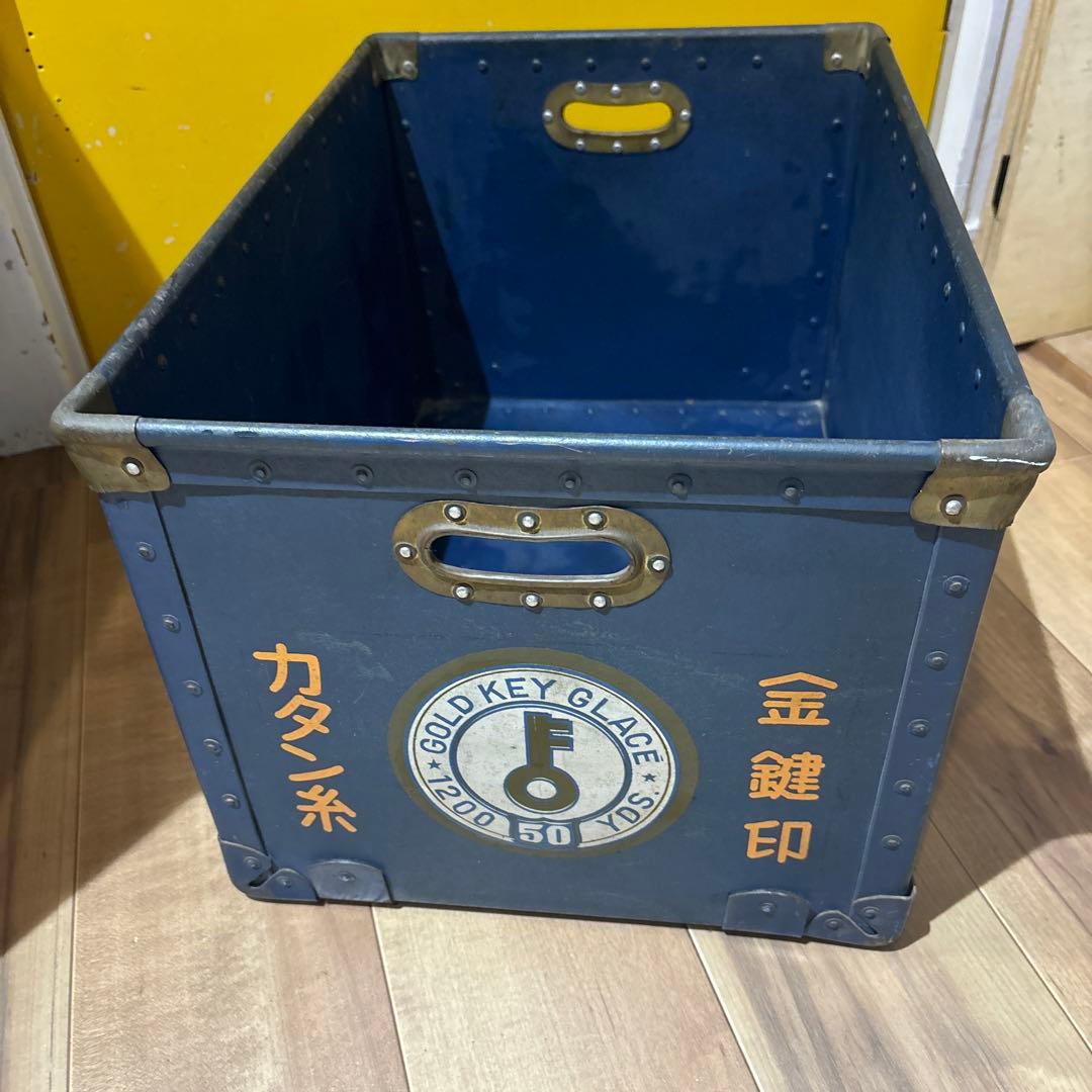 古道具　ボテ箱　日の出印カタン糸　カブ　収納