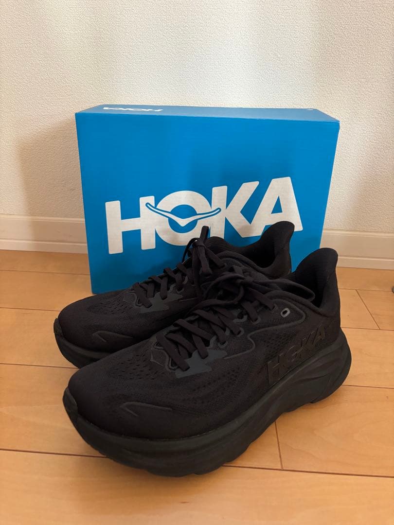 HOKA CLIFTON 10 WIDE ブラック 24cm