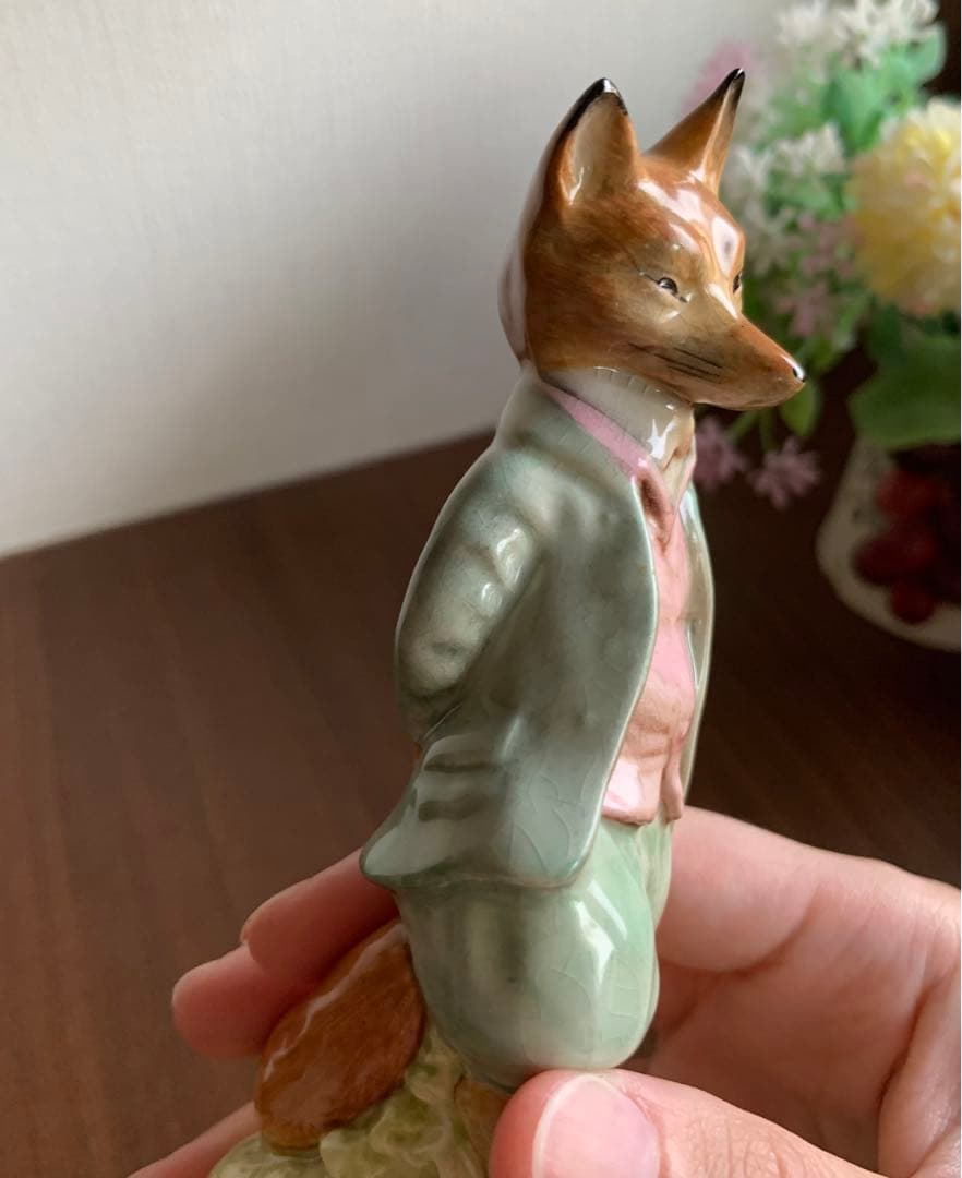 ピーターラビット ジマイマときつねの紳士 フィギュリン BP-2ゴールドオーバル