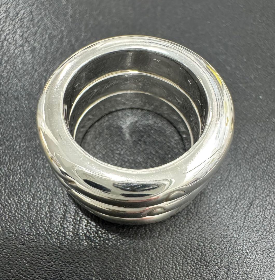 CHANEL シャネル ロゴ 3連リング SV925 ヴィンテージ13号〜14号