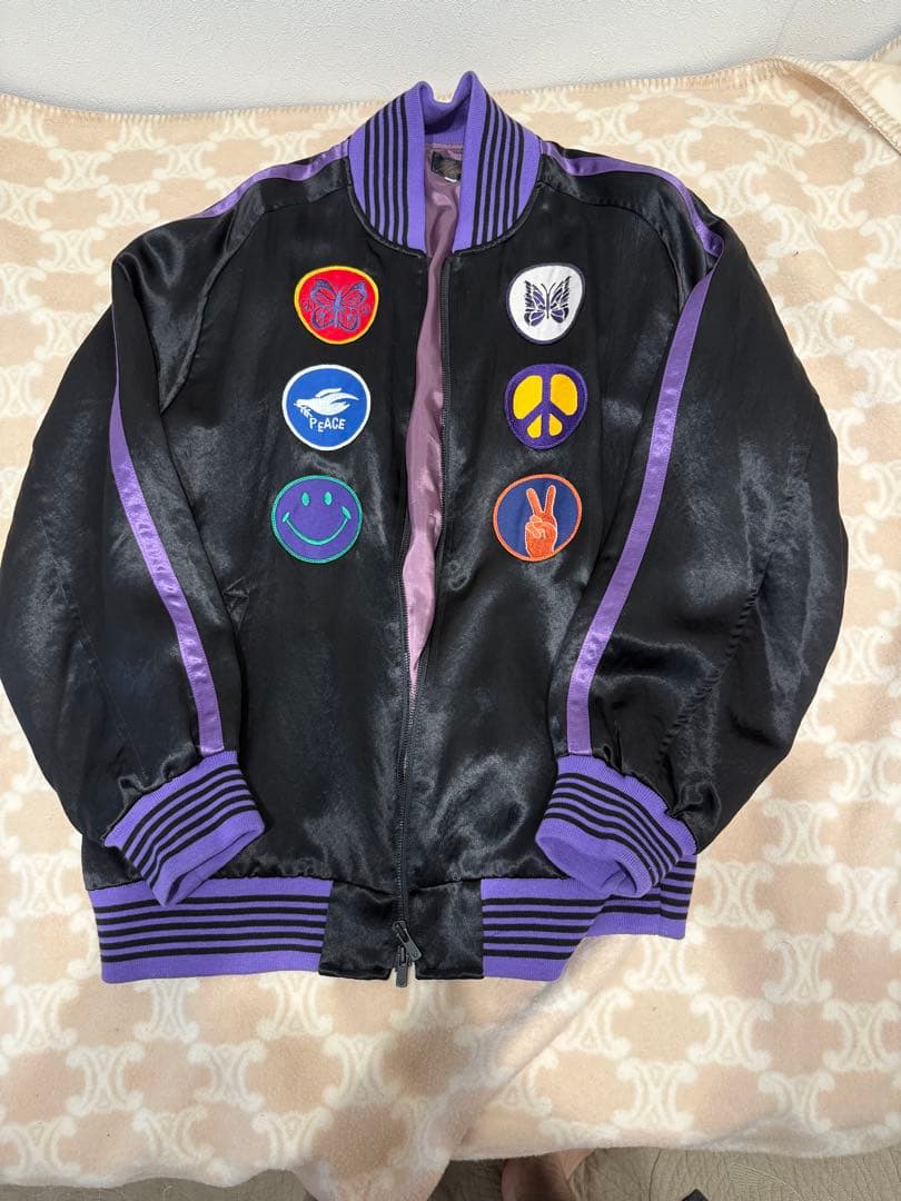 Needles スカジャン M 黒紫 バタフライ 最終値下げ